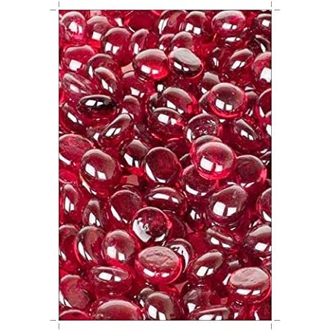 Mosaic Tile Supplies 2KG Decorative Red Glass Pebbles/Nuggets/Beads/Gems/Stones (20mm) Cover