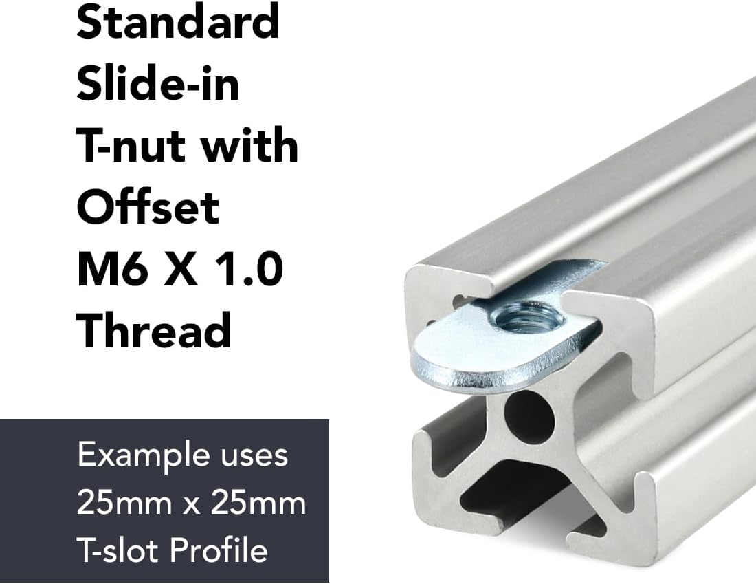 25-1961, 25 Series M6 x 1.0 Centered Slide in Economy T-Nut Steel (1500 Pack)