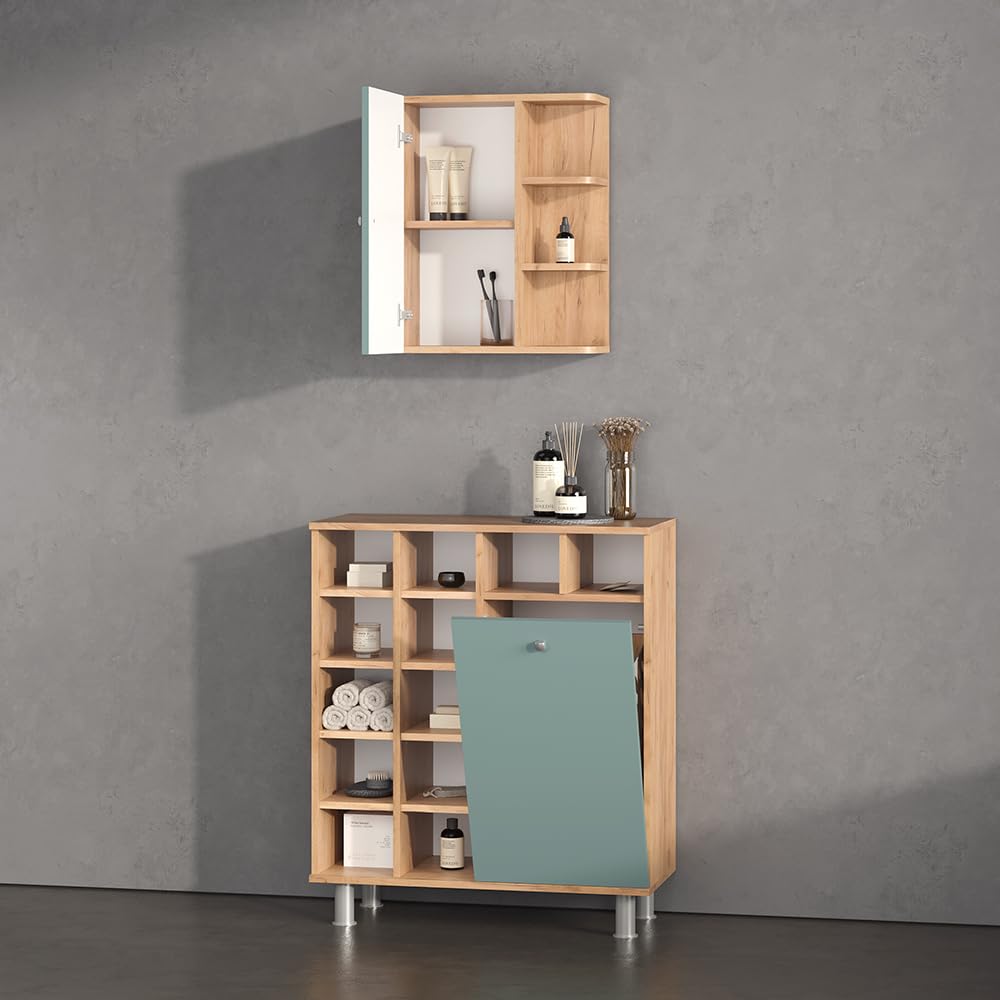 Livinity Badschrank Fucino, Grün, 47.2 x 59.2 cm