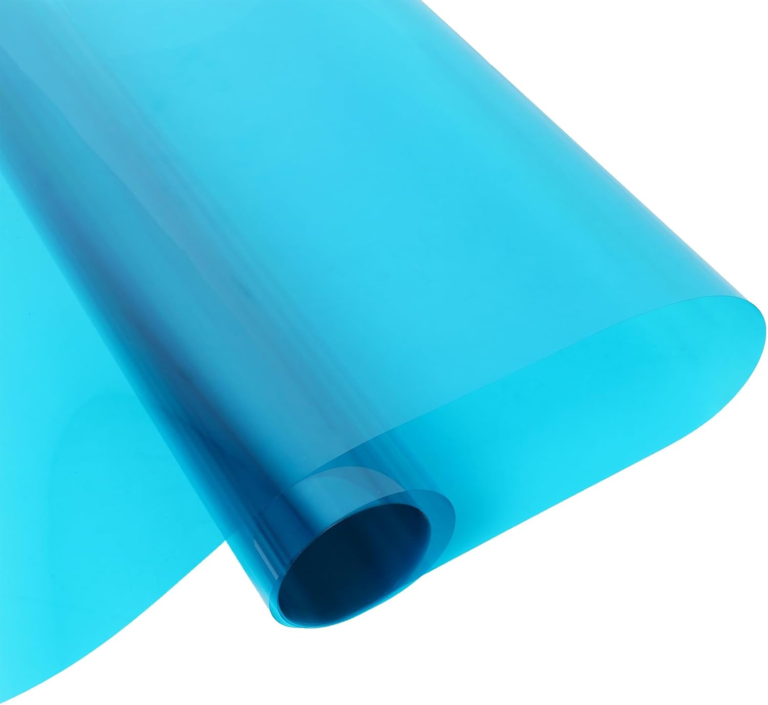 Transparent Decorative Safety Window Film Heat Control Self Adhesive Colorful Film Glass Decoration Tint for DIY Christmas Party Home Decoration Glass Film,35.4Inch x 10Feet,Blue