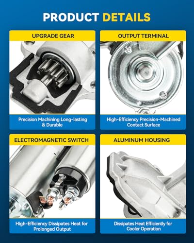 Image of PHILTOP Starter Replacement for Ford,2012-2013 Edge 2.0L to 06 /05 /2012,2005-2008 Escape 2.3L,2009-2012 Escape 2.5L,2012-2013 Explorer 2.0L to 07 /09 /2012, 11-Tooth 1.4 KW OE# 6674N,3S4T11000AB