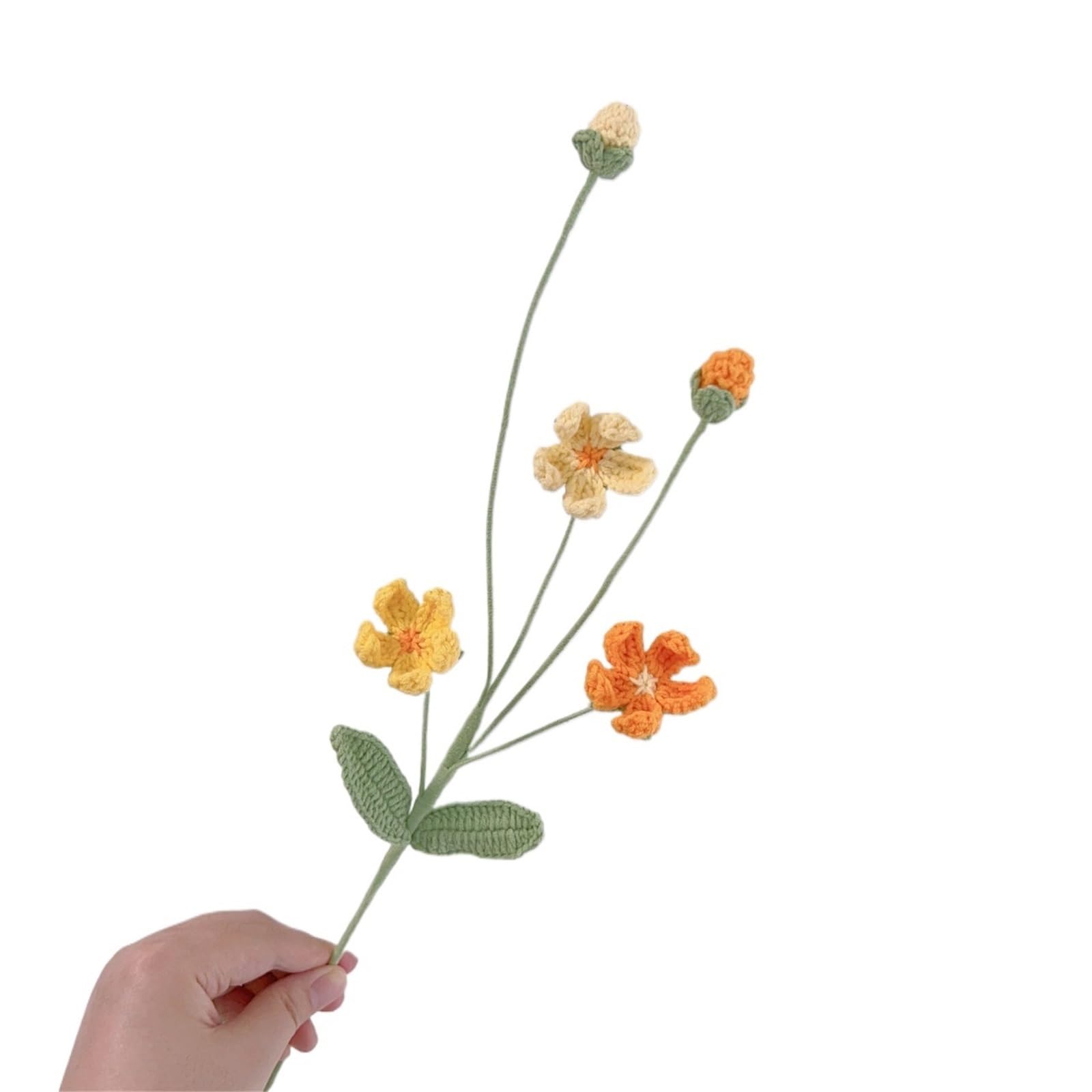 ENWWCH Crochet Flowers Creative Knit Flower Bouquet Handwoven Wedding Home For Home(Colors 5)