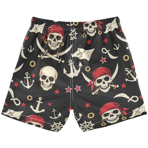 Pirate Rudder Anchor Boys Swim Trunks Rope Skull Toddler Beach Board Shorts Baby Summer Bathing Suit XL Multicolor2