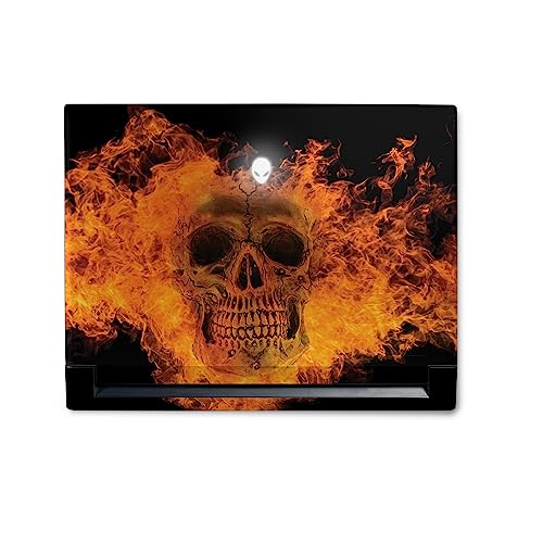 Image of MightySkins Skin Compatible with Alienware M18 R1 (2023) Full Wrap Kit - Fire Skull | Protective, Durable, and Unique Vinyl Decal wrap Cover | Easy to Apply & Change Styles | Made in The USA