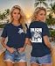 GEKYKOC Summer Beach Shirts Women Vintage Graphic Tshirt Funny Letter Printed Short Sleeve Vacation Shirt (S, Blue-3)