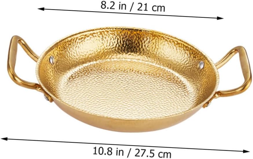 Stainless Steel Paella Pan with Double Handles Multi Function Cooking Cookware for Hot Pot Seafood Stew Energy Saving Rapid Heating Suitable for Gas and Electric Stoves