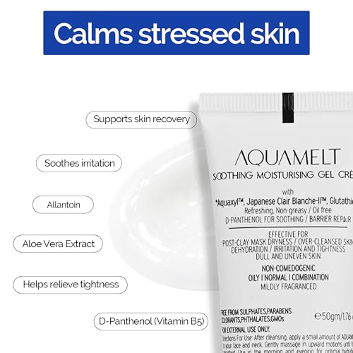 Image of Personal Touch Aquamelt Daily Moisturizer & Post-Treatment Soothing Gel 50 g | Oil-Free Hydrating Face Gel with Glutathione & D-Panthenol for After Laser Waxing Shaving | Skin Barrier Repair & Pore Care
