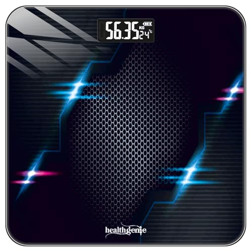 Image of Healthgenie Weight Machine for Body Weight Thick Tempered Glass LCD Display With 3 Years Warranty Weighing Scale Thunder Hives