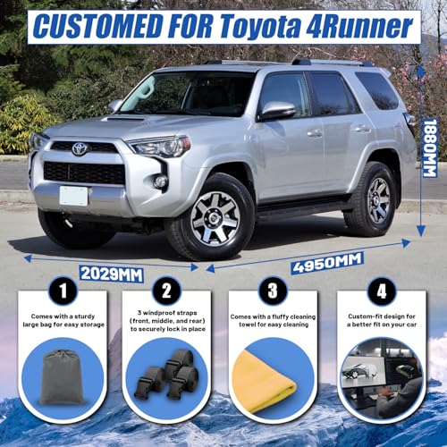 Image of SUV Car Cover Custom Fit for Toyota 4Runner (2002-2025), Waterproof All Weather for Automobiles Full Exterior Cover Rain Sun Snow UV Protector.