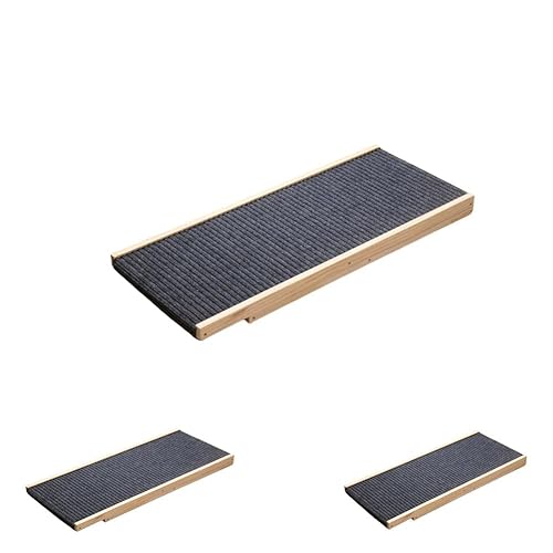 LIVIA犬階段 4段 ステップ 折り畳み式 ドッグステップ 犬用スロープ 踏み台 高さ調節可能 滑り止め 省スペース 足腰の負担を軽減 小型犬 中型犬 高齢犬 ペット 介護用 (小さい,ナチュラル)