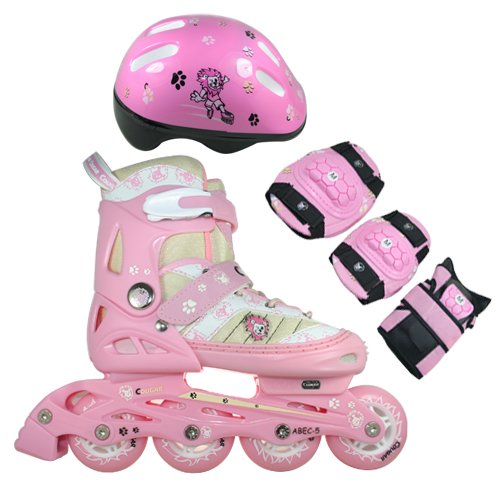 Children's Inline Skates Set with Brakes rosa