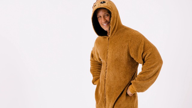 Shark onesie voor mannen in extra lange maten tot 1.90m