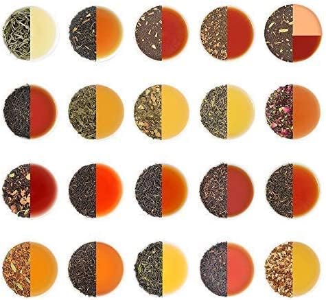 VAHDAM, Assorted Loose Leaf Tea Sampler (20 Tea Flavors, 100 Servings) Valentines Day Gifts for Him/Her - Tea Gift Set | Black, Green, Oolong, White, Chai & Herbal Tea | Gifts for Women & Men