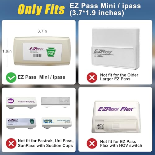 Image of Zeyitian Ez Pass Holder Clear 1 Pack - Super Strong Suction Cups for Windshield, Toll Pass Transponder Holder for EZ Pass /iPass