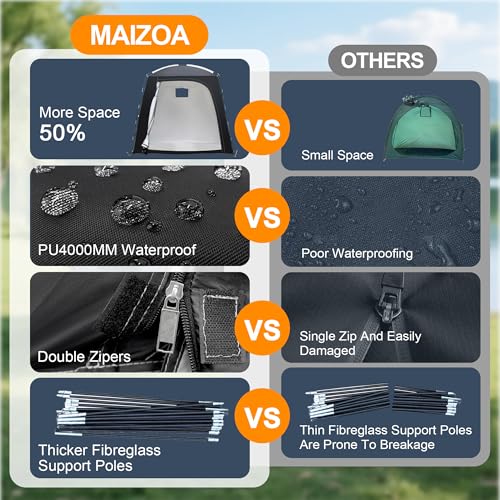 MAIZOA Bike Storage Tent,82*43*70 In Outdoor Portable Storage Tent,Made of 210D Oxford Cloth PU4000mm Waterproof Fabric, Storage Shed for 2-4 bike,Motorcycles,Garden Tools,Lawn Mower,Various Tools by MAIZOA - Image 6