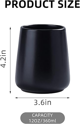 Miniatura 3 de Soporte negro para cepillos de dientes para baño, soporte de cerámica para cepillar, soporte para pasta de dientes, vaso reutilizable para enjuague