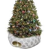 LUCKITTY Large Cat Tunnel Bed Under Christmas Tree with Fluffy Toy Balls, Small Cushion and Flexible Design- 10 inch Diameter, 3 ft Length- Great for Cats, and Small Dogs, Gray Geometric Figure