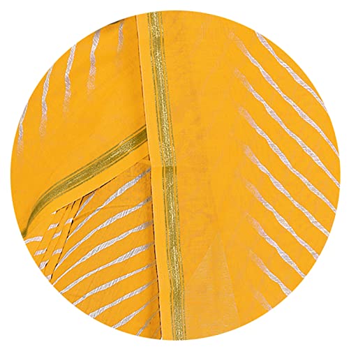 Image of MIRCHI FASHION Women's Cotton Blend Leheriya Printed Saree with Blouse Piece