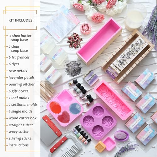 Illumive Kit de fabricação de sabão de luxo - Kit grande de fabricação de sabão. Inclui todos os sup