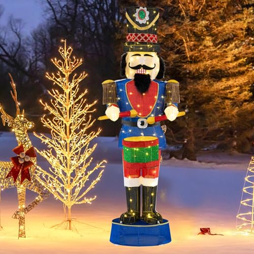 COSTWAY Weihnachten Nussknacker Figur groß, 185 cm beleuchtete...
