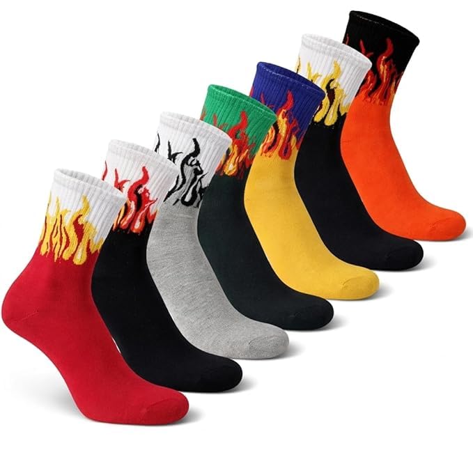 topibaaz Sports Cotton Ankle Length Socks for Men and Women Flame Pattern Comfort Stretchable Free Size Anti Odour Sweat Free Anti Slip Gym & Casual Use Socks-picture-28