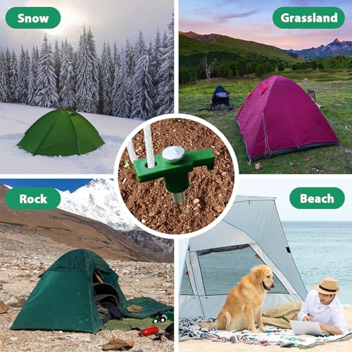Image of Eurmax USA 20-Pack Secure Protection Galvanized Tent Stakes,Rust-Proof Steel Canopy Anchors for High Winds,Heavy Duty Commercial Ground Pegs for Camping,Pop Up Tents&Gazebos - Includes 4x10ft Ropes