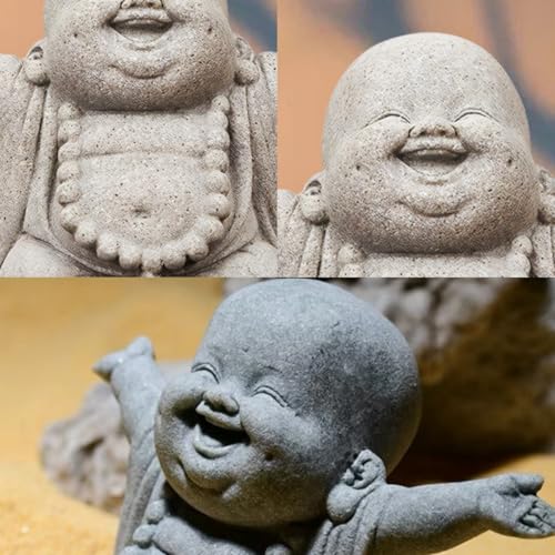 Estatua Buda de Piedra para Decoración Zen Interior miniatura 4