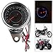 CONRAL Kilométrique Medidor de velocidad de motocicleta Tacómetro Retroiluminación LED, medidor de velocidad de puntero Redondo Vintage pequeño, 0-13000 RPM, DC 12V, carcasa de Acero inoxidable