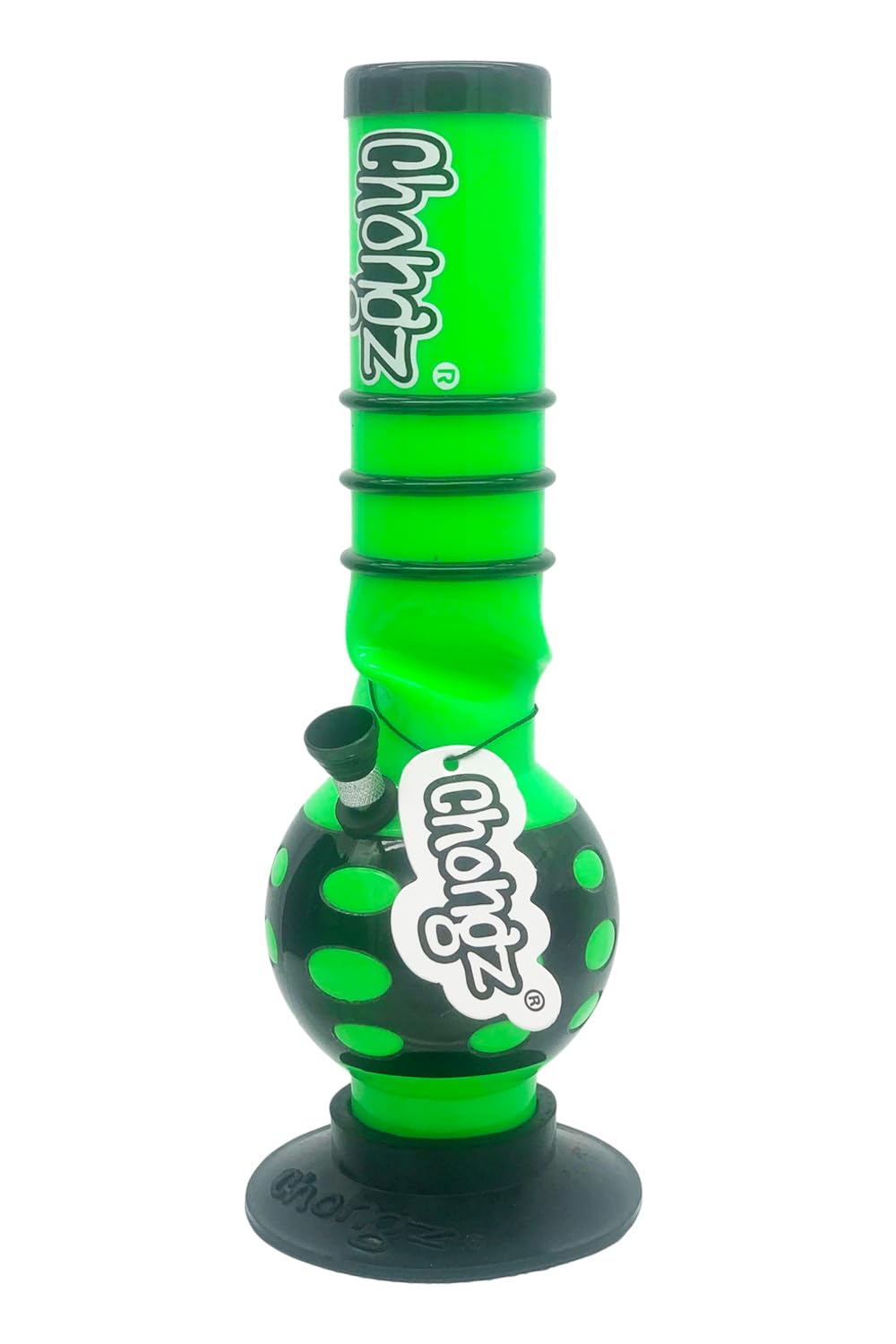 Chongz Acrylic 30cm “Spring Rain” Bubble Ice Twist Bong, artistic Design, made from high quality 3mm acrylic construction, lightweight and shatter-resistant (Green)