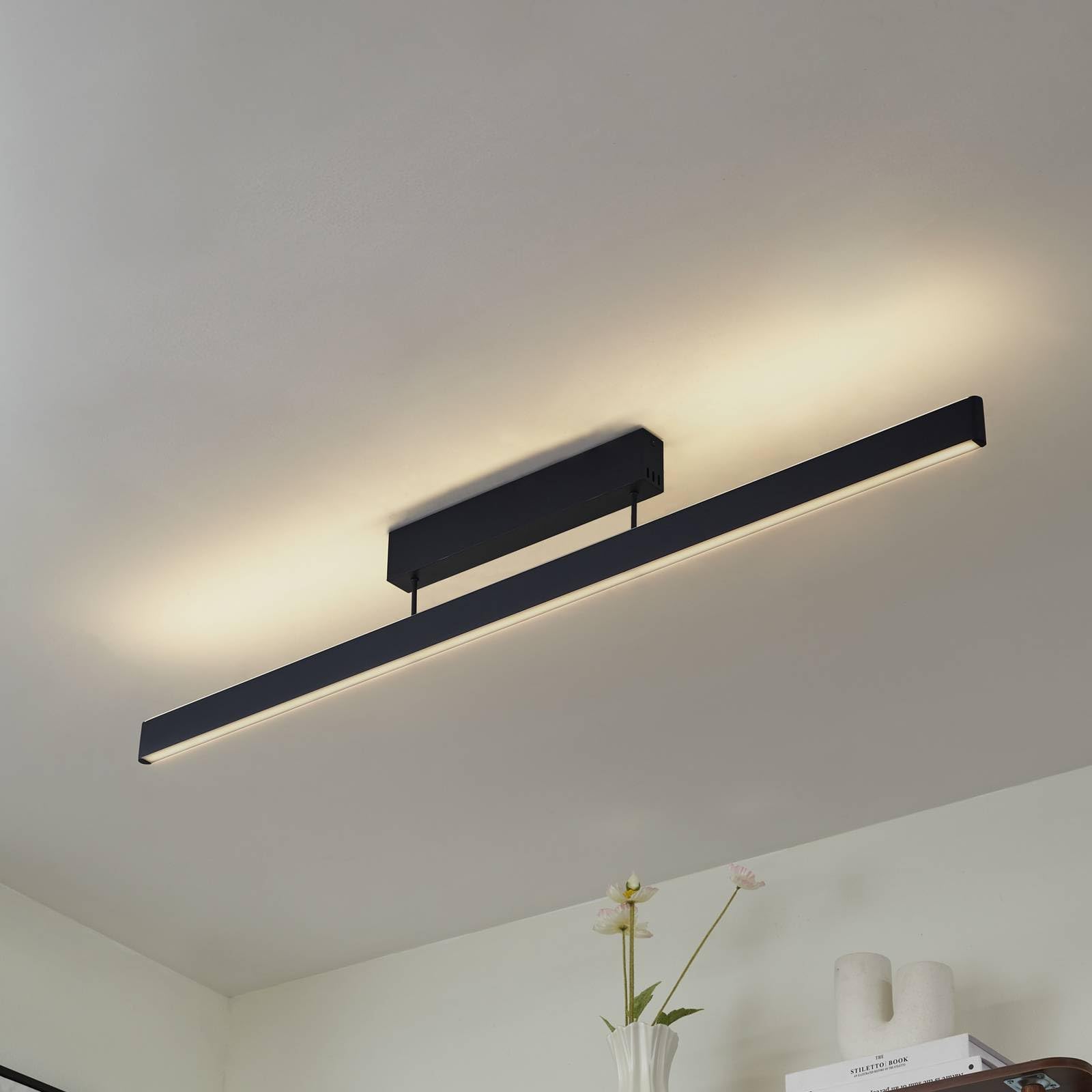 Lucande LED Smart Home Deckenlampe Mylosh dimmbar (Modern) in Schwarz aus Aluminium (1 flammig,) - Deckenleuchte Lampe Wohnzimmerleuchte