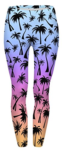 Fringoo Yoga-Leggings für Damen, enganliegend Gr. One size , Rainbow Palms