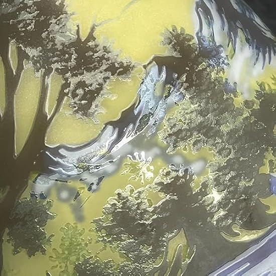 エミールガレ 山景紋 特大 花瓶 カメオ彫り 被せガラス 高さ26cm