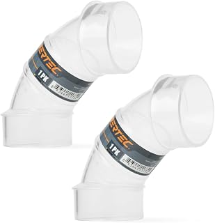 POWERTEC 70336-P2 2-1/2" OD 90 Degree Elbow - ABS Plastic Dust Collector Connector (Clear), 2 PK