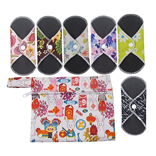 Healeved 3 Conjuntos 7Pcs Ternos Femininos Absorventes Higiênicos Absorventes Menstruais Absorventes