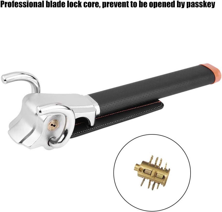 Car Steering Wheel Lock, Folding Car Steering Wheel Anti-Theft Security 3-Direction Lock with 2 Keys, Steering Wheel Anti-Theft Locking Devices, Black