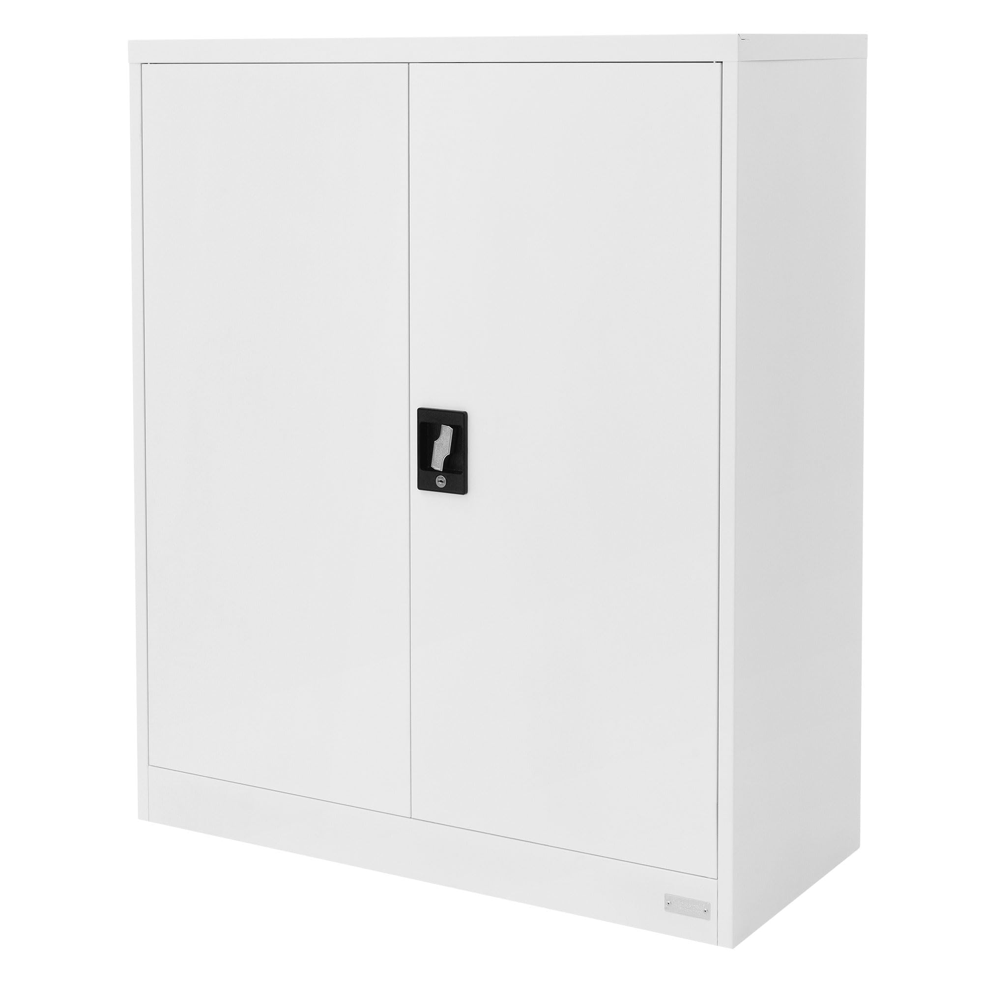 ML-Design Archivador de Oficina 90x40x109cm Acero Blanco Armario Independiente Auxiliar Metálica con 2 Puertas y 3 Estantes Regulables en Altura Mueble para Almacenamiento Documentos