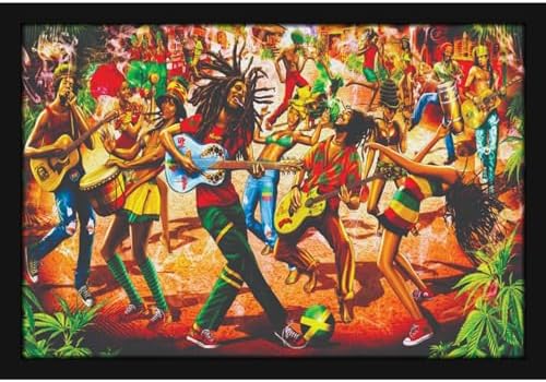 Mad Masters Bob Marley Jamaican Singer Musician Painting Photo Frame for Living Room, Bedroom, Home Decor and Wall Decoration (MM 3265, 8x12 Inch, Paper, Without Plexi Glass)