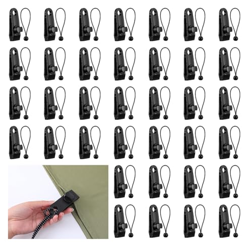 36 Pcs Tarp Clips Heavy Duty and Ball Bungee Cords...