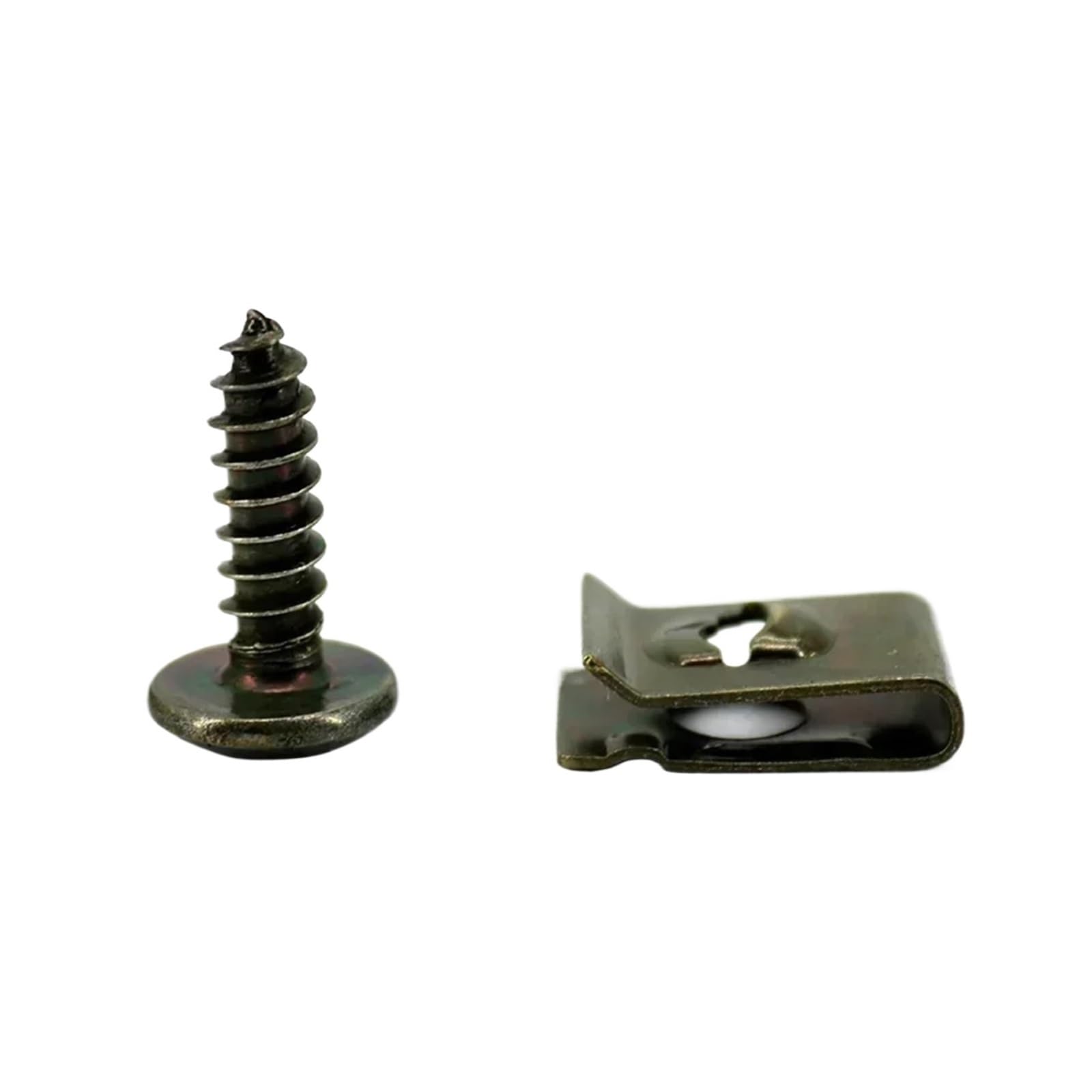 FDCSKINX Mixed Car Motorcycles Metal Screw Tapping Fastener Clip U-Type with Protection Buckle Iron Sheet(100pcs Set)