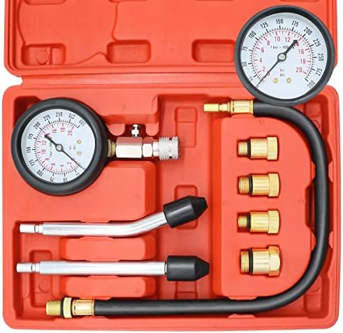 Compression Tester Automotive - 8PCS Engine Cylinder Pressure Gauge for Petrol Gas Engine Automotive Tool Gauge for Car & Truck