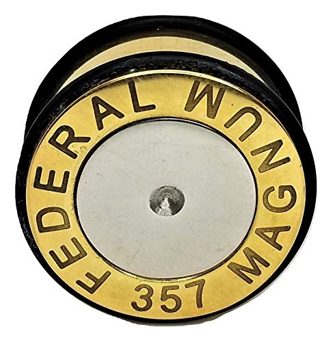 Magnum 357 Bullet Ear Plugs - Metal, Weighted Ear Gauges - 10 Sizes - Pair4