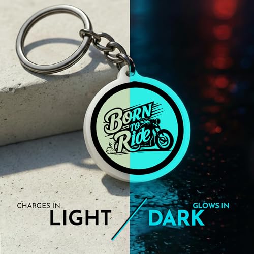 Image of Mi Glow Store Glow in Dark Keychain for Bike Men | Gift for Man | Bike Accessories | Charges in Light Glows in Dark | Key chain for Bike