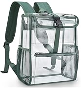 Mildbeer Clear Backpack for Stadium Events, Concerts & Travel - 12x12x6 Compact Green PVC Backpac...
