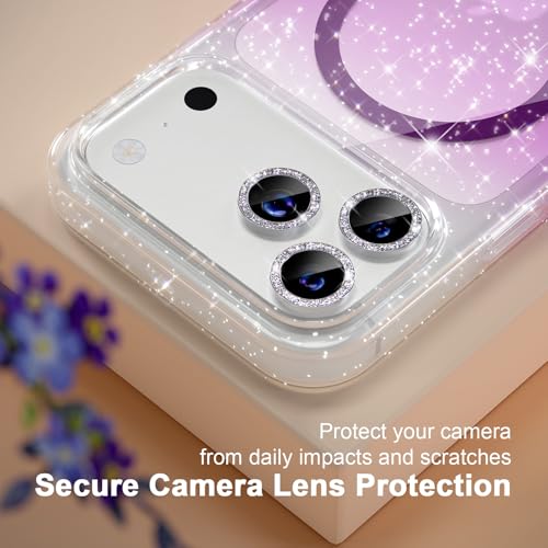 Choiche for iPhone 17 Pro Max Case Compatible MagSafe, Glitter Clear/Purple - image 3