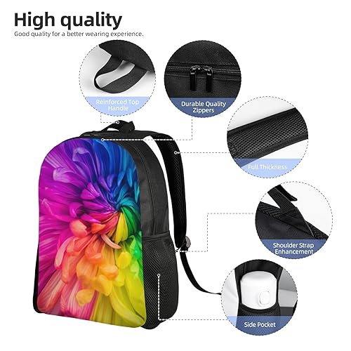 Sac à dos imperméable léger fleurs arc-en-ciel pour protéger vos affaires de la pluie au travail