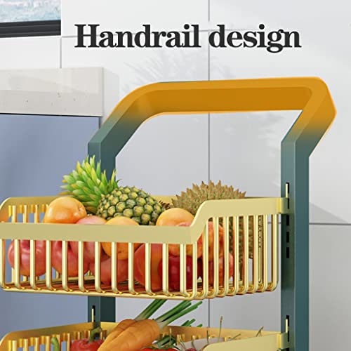 Scaffale regolabile con ruote, carrello a 4 ripiani da pavimento per dispensa da cucina e organizzazione di utilità