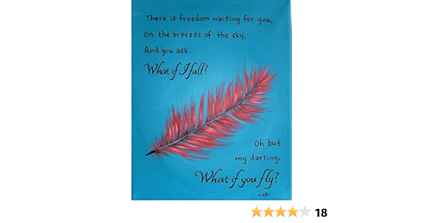 Amazon Com What If I Fall Oh But My Darling What If You Fly Inspirational Quote Wall Art Feather Painting Print Artwork Decor Unframed 12x16 Handmade Products