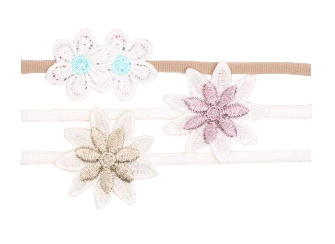 Women's Set 07 Baby Girl Nylon Bow Headband For Newborn Toddler And Little Girl 3 Packs (Set 07)