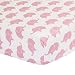 Pink Elephant Print 100% Cotton Sateen Fitted Crib Sheet by The Peanut Shell