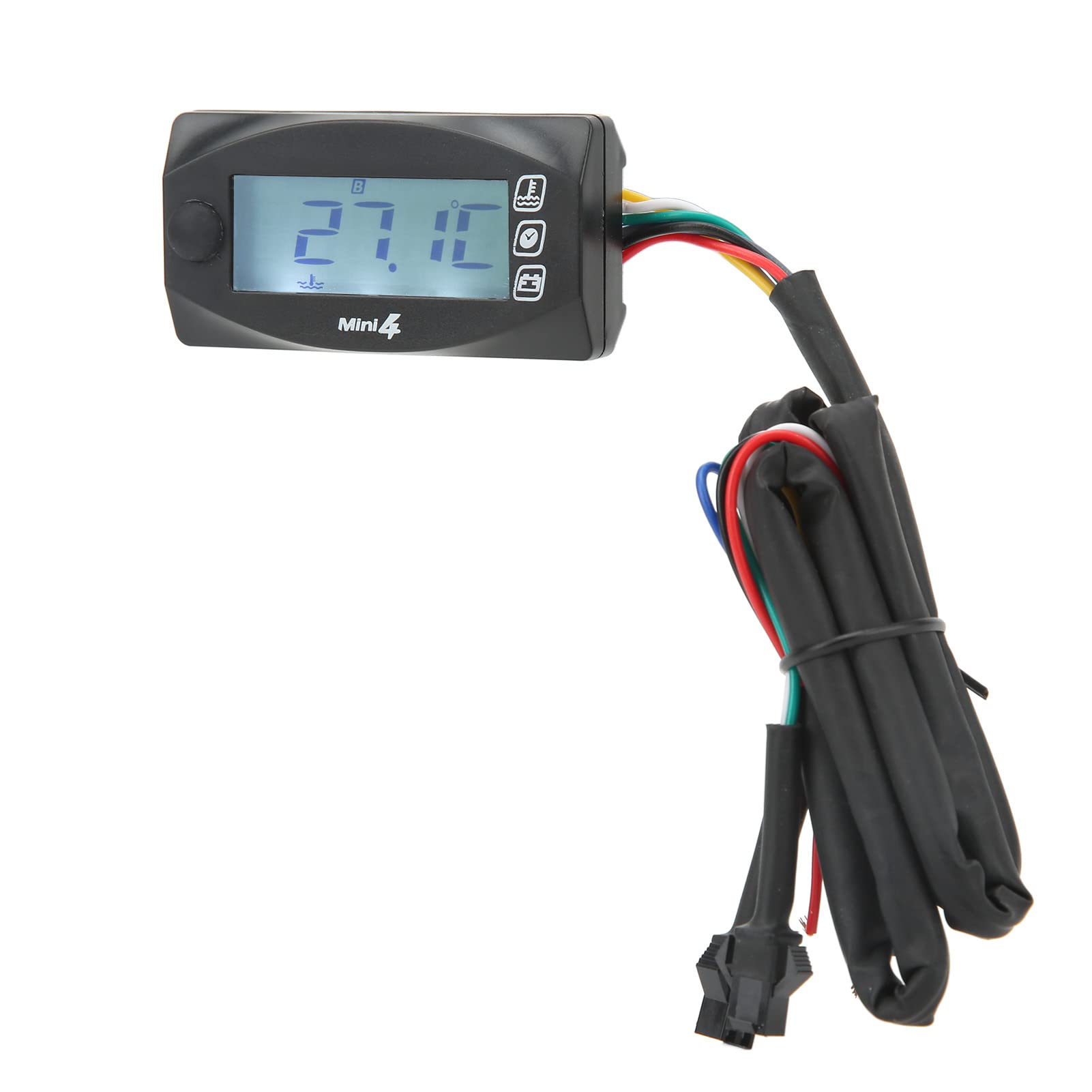 Misuratore di Tensione per Moto 4 in 1 Indicatore di Temperatura Dell'acqua e Temperatura Dell'olio Facile Installazione Appassionati di Moto Plastica/Nero/5 Pezzi (M14*1,25)